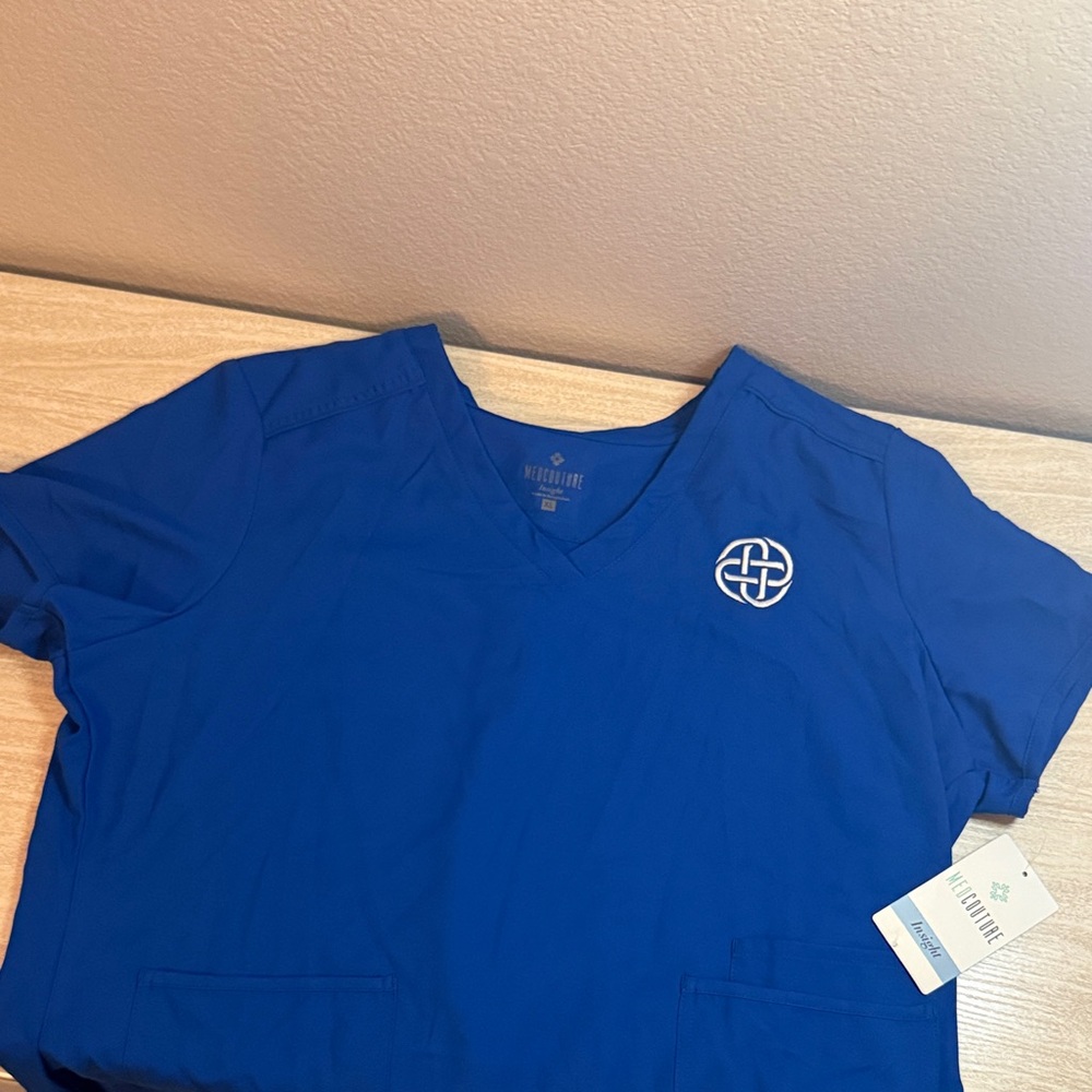 Med Couture Royal Blue Scrub Top